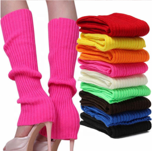 Candy colors womens new winter warm knit crochet neon party high knee leg warmers