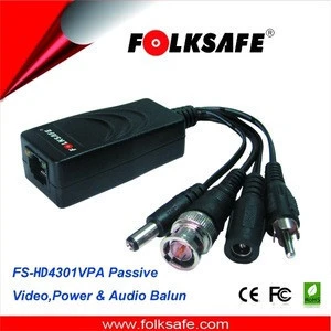CCTV Camera Accessories Audio Video Balun BNC UTP RJ45 Video Balun with Audio and Power over CAT5/5E/6 Cable