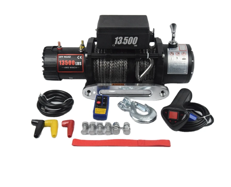 CE certified 4x4 off road 13500lbs electric winch  aluminum hawse for synthetic rope