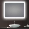 CE ETL Frosted Glass LED Backlit Bath Mirrors Light Landscape Hotel Bathroom Mirrors