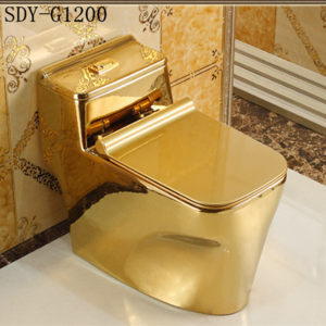 ceramic gold color portable toilet golden wc toilet bowl gold color