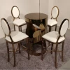 champagne gold round wedding high bar tables and chairs