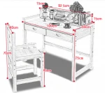Children can be raised and lowered study table and chair set primary school bookshelf combination / solid wood study table