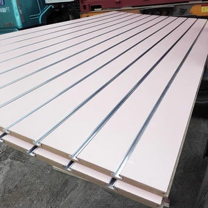 China 1220*2440*15mm/18mm 11 grooves red magic Melamine Slotted board/trough plate used in supermarket
