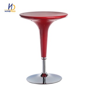 China Best Price Home Club Ajustable Chromed Base Round Plastic Top Bar Table