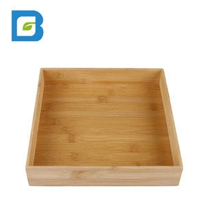 China manufacture custom size rice food square bamboo storage tray in thick wide