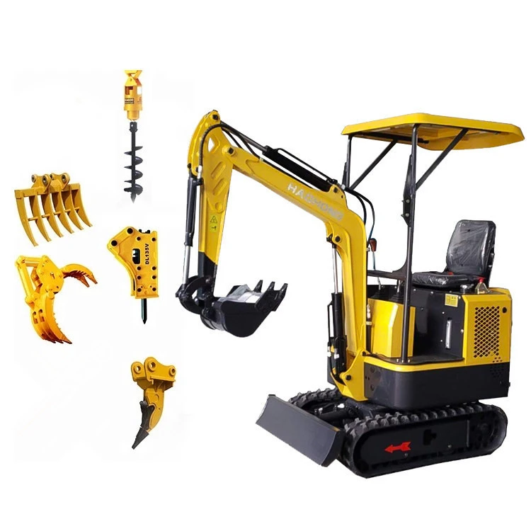 Chinese 1ton crawler small digger mini excavator with attachments