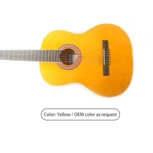 Chinese cheapest classical guitar with golden color tuner tuning machines
