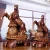 Import Chinese Traditional Fengshui Poly Resin Home Decoration Sculpture Wood Texture  Fortune Horse Sculpture from China