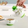 Christmas gift ceramic tea cup pot in one with silicone base