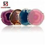 CoasterStone Absorbent Coasters Multicolored Agates jade cup mats and Crystal homeware gift