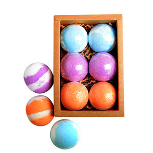 Cocoa Butter 90g Bath Fizzer Named Spinning Colorful Bath Bomb 6 Pack With Different Essential Oil And Fragrance