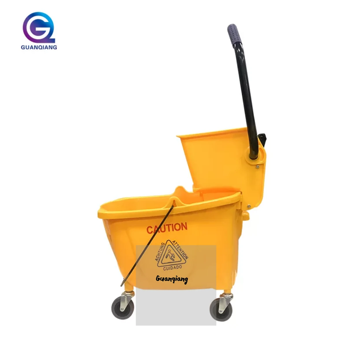 Commercial plastic 20 liter paint cleaning squeeze mop bucket trolley with down press wringer