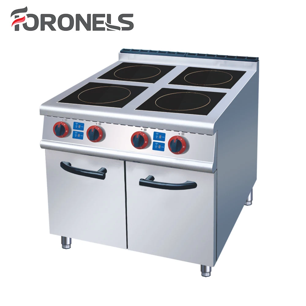 Commercial Stainless Steel Portable Cooking Machine 4 Burner Electric Stove Hot Plate With Cabinet