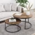 Import Contemporary Round Nesting Coffee Table Bent Black Gold Metal Side Glass Marble Stone mdf Wood Nest of 3 Table Set Nesting Table from China