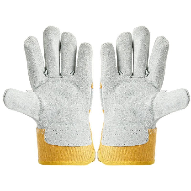 Cow Leather Heat Insulation Anti Sparks Breathable Cowhide Welding Hand Safety Gloves