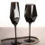 Import Crystal Wine Glassware Colored Champagne Flute Black Glass Goblet Black Drinking Glasses Goblet Wine from China