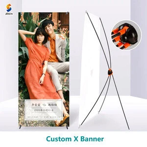 custom banner Portable Frame Adjustable X-Banner Standing Outdoor X Banner Stand
