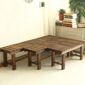 Custom cheap rustic plywood garden outdoor long wood benches