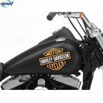 Custom colorful printed self adhesive die cut vinyl motorcycle fuel tank stickers for decoration