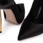 custom designer black heels satin silk pump shoes women high heel shoes pointy  stiletto heels pumps