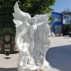 Custom Life Size Garden decoration antique design stone angel with wings sculpture marble angel statue for sale