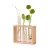 Import custom logo home office desktop glass vases flower plant terrarium with wooden stand for home decor from China