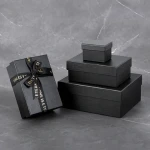 Custom Logo Packaging Fashion Luxury Paper Printing Carton Gift Paper Boxes Card Watch Key Coin Wallet Belt Black Box Storage