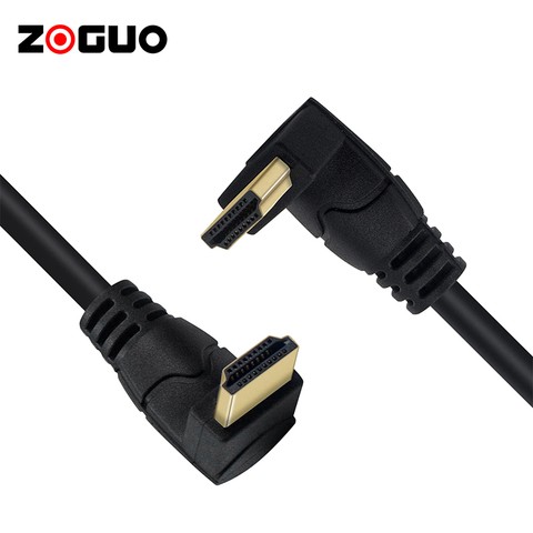 Custom Logos HDMI Cable Right Angle 270 Degree Elbow HDMI 2.0 Cable 4K Ultra HD 3D 1080P for PC Laptop TV
