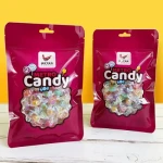 Custom Moisture Proof Plastic Bags with Window Zipper Three Side Seal Pouch Candy Food Packaging Gravure Printing