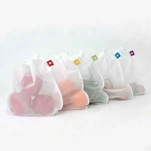 Custom Organic Eco Reusable Drawstring Cotton Mesh Produce Bag for Vegetables and Fruits