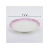 Custom Printed Solid Color Elegant Flat Stoneware Plate For Home