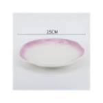 Custom Printed Solid Color Elegant Flat Stoneware Plate For Home