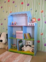 Custom wooden doll house book shelf kids bookshelf bookcase in kids room