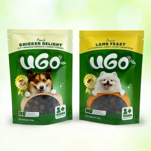 Customize Print 100g Dog Cat Food Packaigng Bag Claear Window Plastic Snack Pet Food Packaging Bag