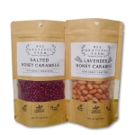 customized eco-friendly kraft paper PE snack tea coffee hang hole zipper bags pouch with window