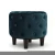 Import Customized midnight green velvet round shape foot stool ottoman pouf with wooden legs from China