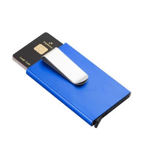 Customized portable multifunction metal aluminum wallet credit card holder case