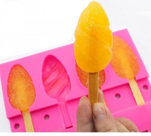 Customized Silicone Ice Popsicle Mold  Silicone Handmade Ice Cream Tray Moulds BPA Free