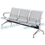 D-8 powder coating hospital waiting chair with punched steel plate, barber shop hard three seater waiting chair for salon