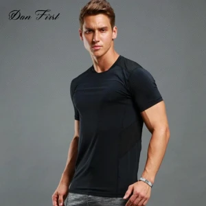 Danfirst OEM Breathable  fabric shirt dry fit sport Nylon/Spandex custom Mans Sports T Shirt