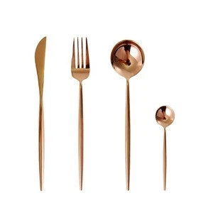 DAOQI 304 stainless steel mirror rose gold cutlery flatware set stainless steel cutlery portuguese dinnerware cookware sets