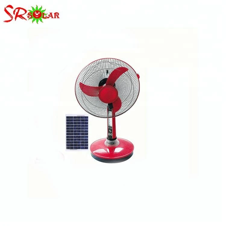 DC 12v brushless cooling ventilation solar rechargeable fan with built in battery for home