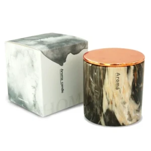 Decorativa Frarance Custom Marble Soy Scented Candle in Glass Jar