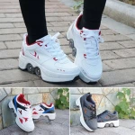 Deformation Roller Shoes Parkour Wheel Shoes Gift for Adults Kids Multifunctional roller skates Childrens roller skates