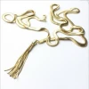 Designer like clothing decorative metal fashion trim long snake tassel chain with lobster clasp