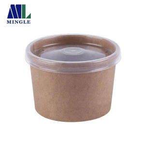 Disposable Container Kraft Paper Cups, Soup Paper Cup, Soup Paper Bowl with Lids