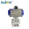 DN50 DN65 DN80 2inch 3inch Stainless steel Pneumatic actuated 3pieces threaded ball valve