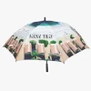 Double Canopy wind proof fiberglass full color photo printed customizable golf umbrellas
