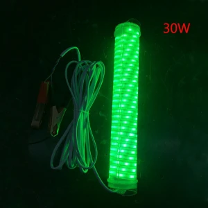 Double Waterproof Night Fishing Light Boat Lamp Attract Squid PC LED Underwater  30W Green 12-24V